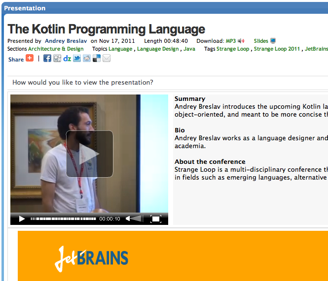 Kotlin @ StrangeLoop 2011