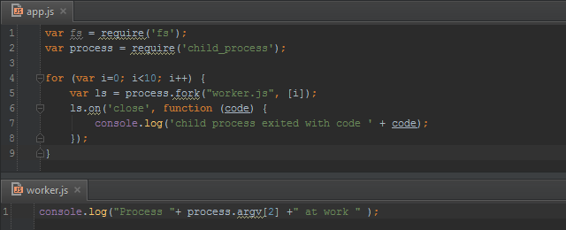 Node.js child process tracing debugging