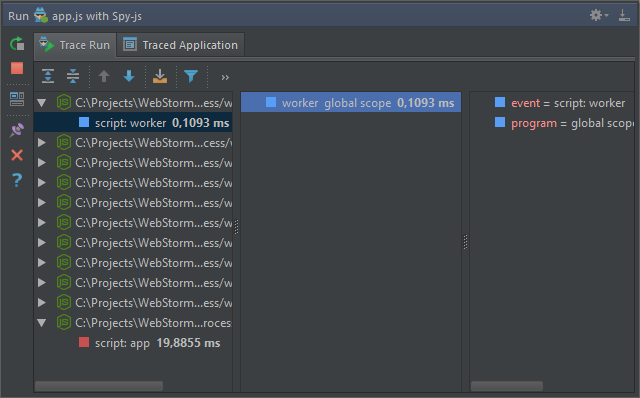 Child process tracing with Spy-js