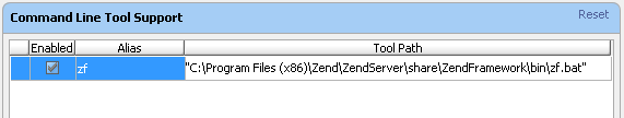 Zend Framework Tool description in Settings