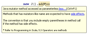 Java mutator method accessed as parameterless inspection