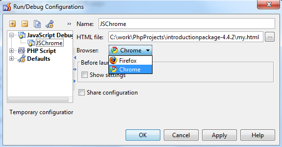 download phpstorm debug javascript chrome