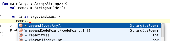 Code completion in IDEA