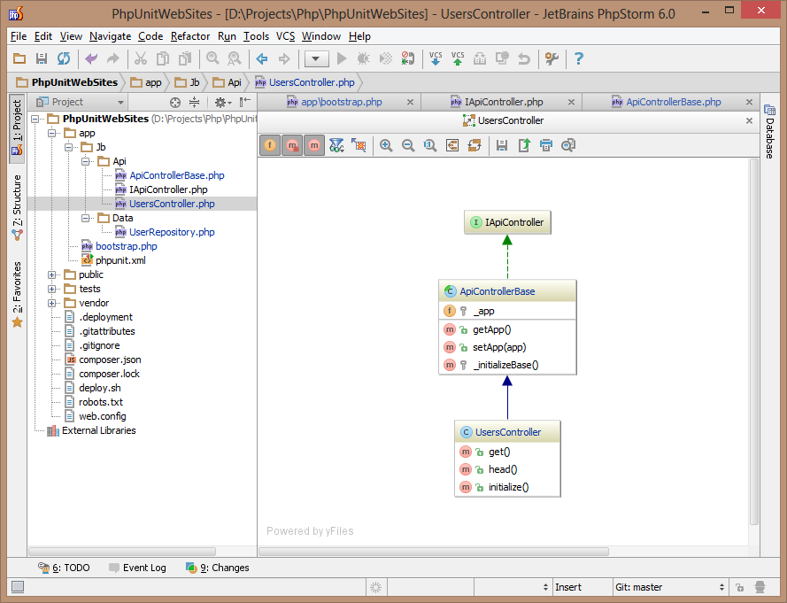 Диаграмма классов в phpstorm