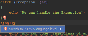 How to handle Exception in PHP5