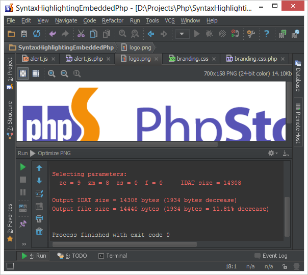 Running external tool in PhpStorm