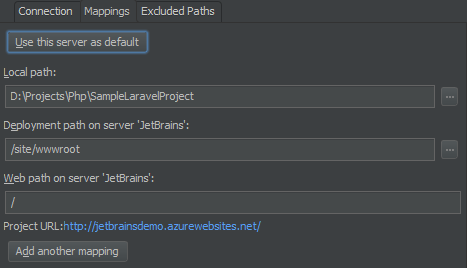 phpstorm project remote directory