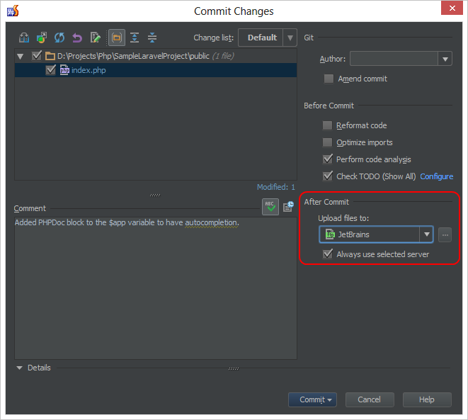 Het apparaat Internationale Probleem Deploying Committed Changes to a Remote Server | The PhpStorm Blog