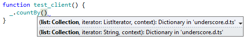 JavaScript parameter information via DefinitelyTyped definitions