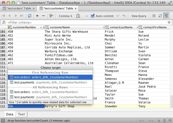 intellij idea community database tools