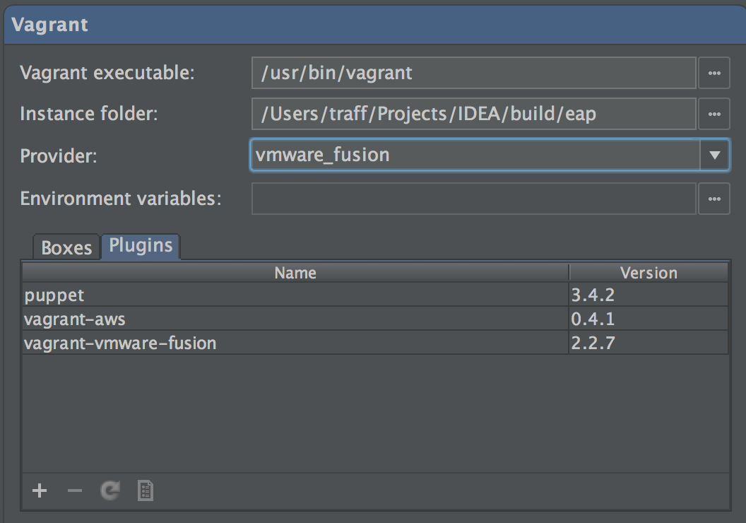 New Vagrant Settings