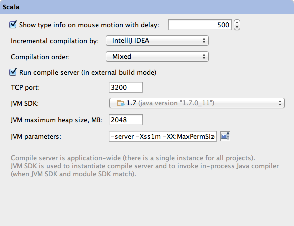 Try Faster Scala Compiler in IntelliJ IDEA 13.0.2