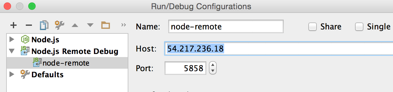 debug node js webstorm