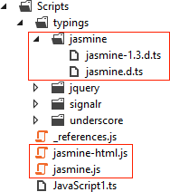 ReSharper TypeScript Jasmine Project Structure