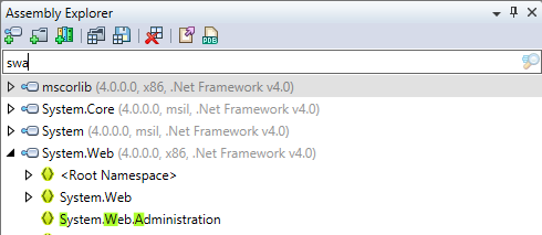 Search in Assembly Explorer in dotPeek 1.2 EAP