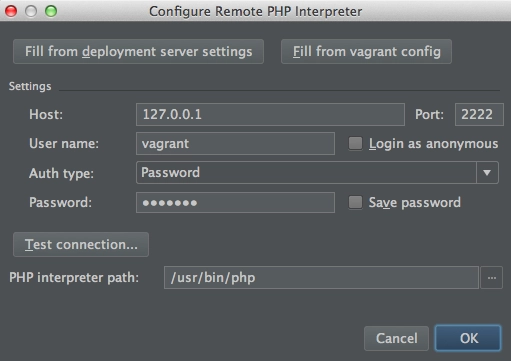 phpstorm project remote directory