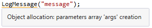 Empty array creation shown in the HAV plug-in