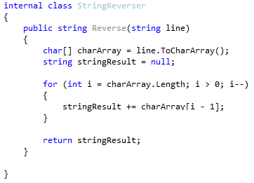 Reversing strings example