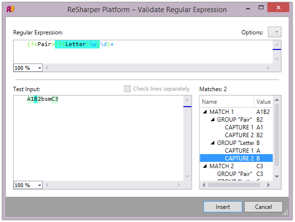 Regular Expressions validation utility in ReSharper 9