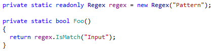 To precompiled regex context action in ReSharper 9