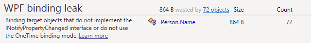 WPF analyze binding leak