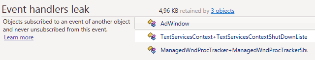 Event Handler leak