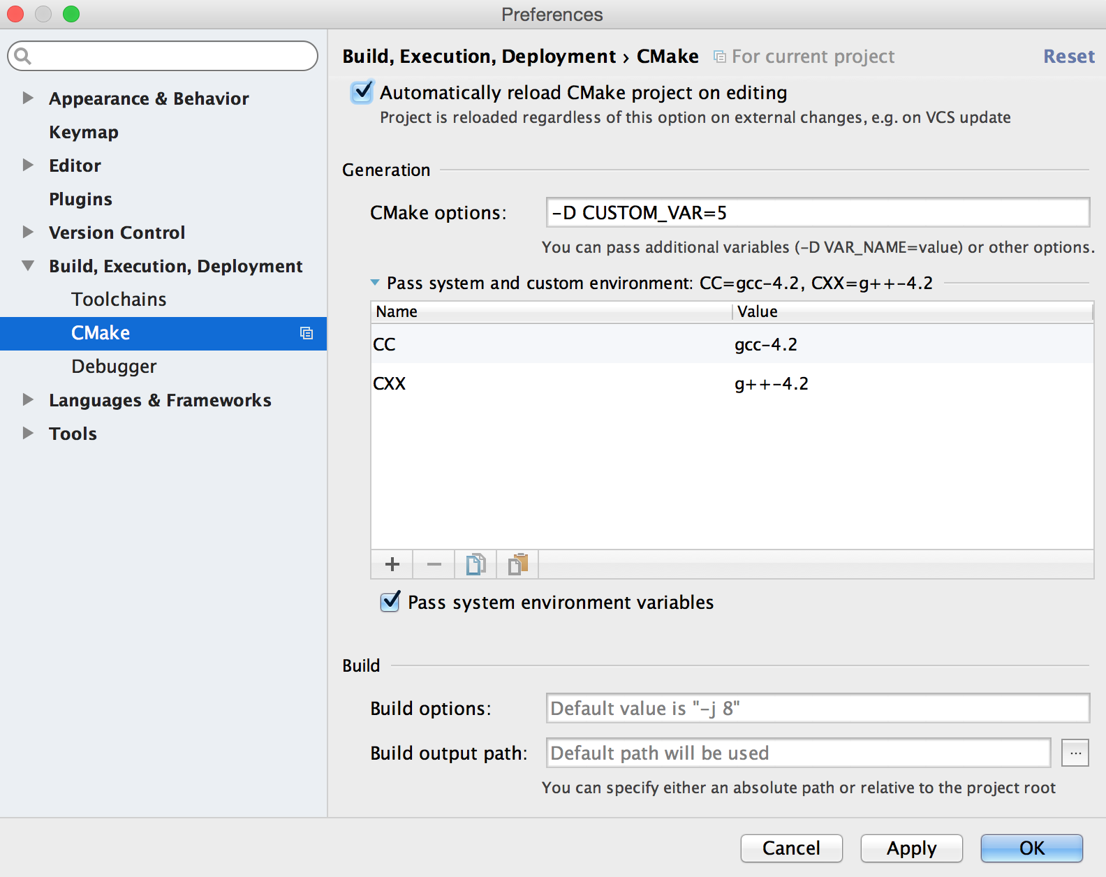 clion cannot find any cmake profile