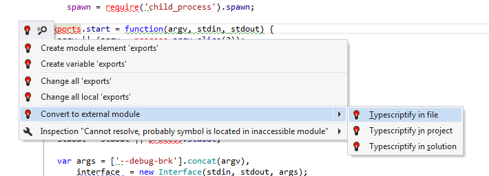 Converting JavaScript to TypeScript with ReSharper