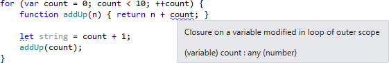 Closure on a variable modified in loop of outer scope