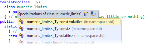 Navigate to Specializations in ReSharper C++