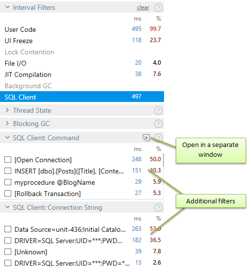 SQL Client Subfilters