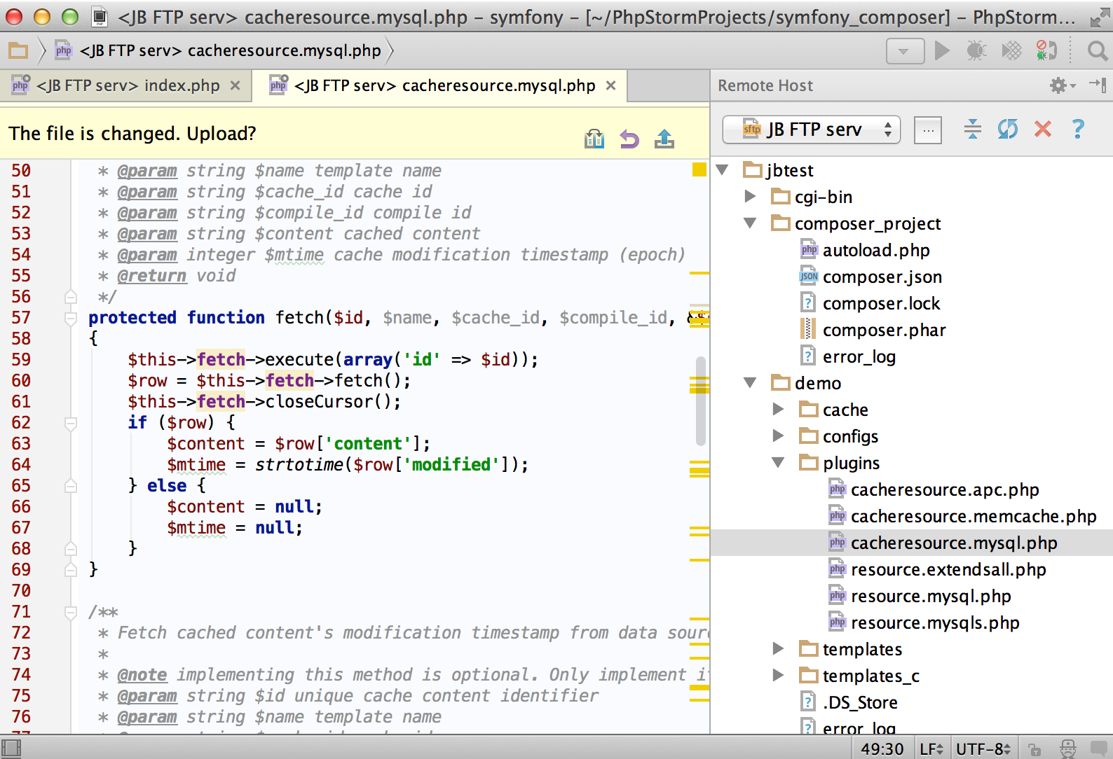 phpstorm project remote directory