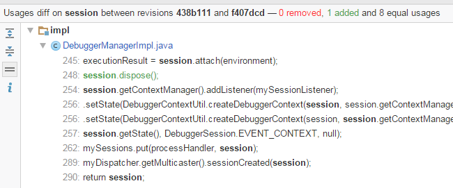 Comparing usages of Java code across two revisions