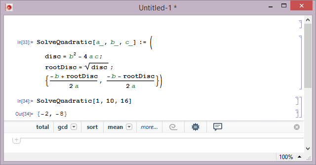 Mathematica Notebook