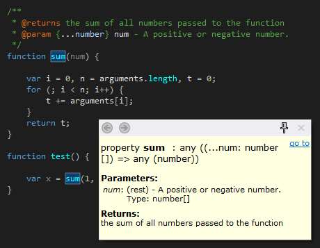 Quick documentation for JSDoc in ReSharper 9.1