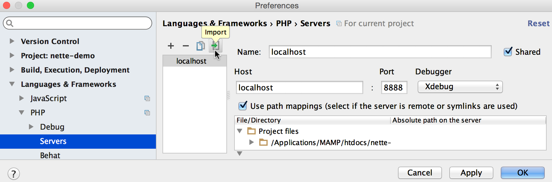 phpstorm debug react