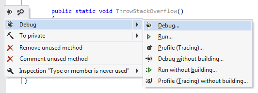 Run or debug any static method without parameters