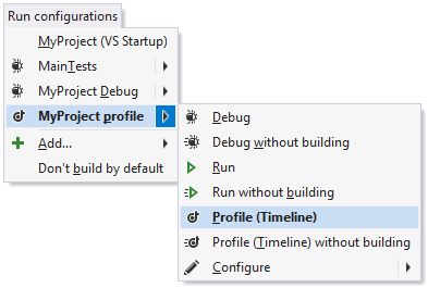 Quick profiling of a run configuration