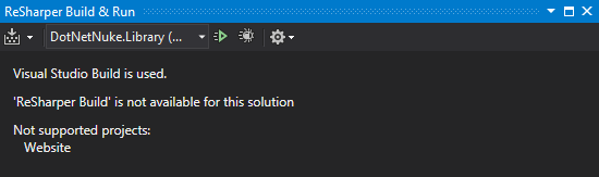ReSharper build switch to VS Build