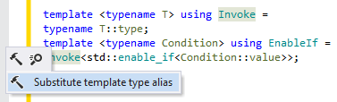 Substitute template type alias