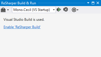 ReSharper Build tool window showing link to enable ReSharper Build