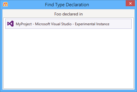 Find type declaration window