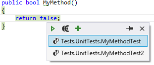 Show covering tests