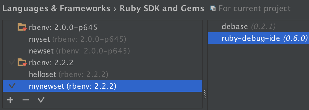 adding ruby sdk in rubymine