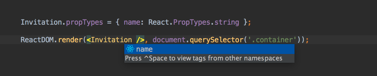 phpstorm react