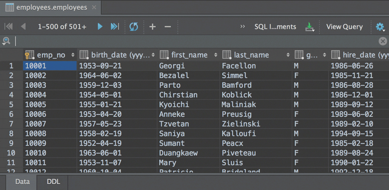 datagrip not showing tables