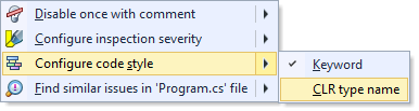 Configuring code style inline