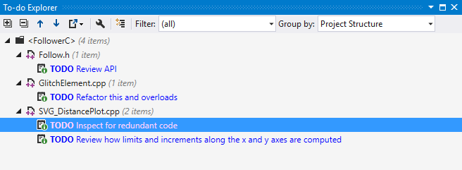 Todo Explorer in ReSharper C++