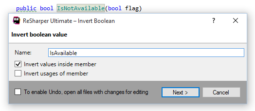 Invert Boolean Member refactoring