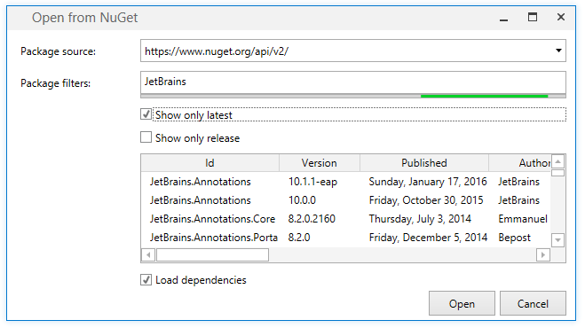 dotPeek: Loading assemblies from NuGet packages